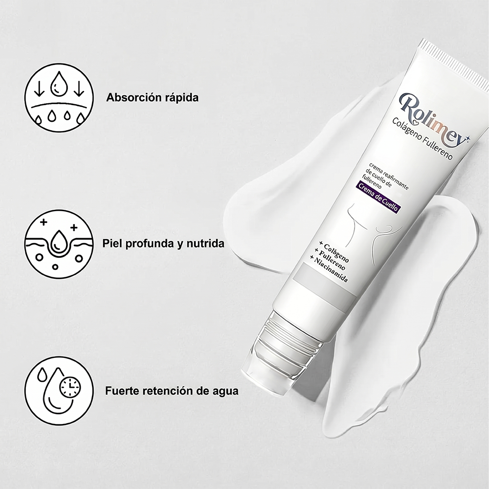 Hecho y enviado desde México 💫 Crema Rolimey® con Colágeno y Fullereno, Crema Rolimey con Péptidos de Colágeno, Nueva Crema 2026 para Reafirmar y Levantar la Piel, Antiarrugas y Reafirmante para Todo Tipo de Piel