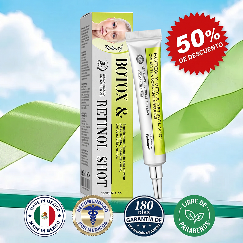 [⏰ ¡Último día! 40% de descuento] Rolimey® Botox & Vita-A Retinol Shot Crema Reafirmante y Lifting de Arrugas