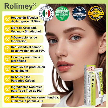 [⏰ ¡Último día! 40% de descuento] Rolimey® Botox & Vita-A Retinol Shot Crema Reafirmante y Lifting de Arrugas
