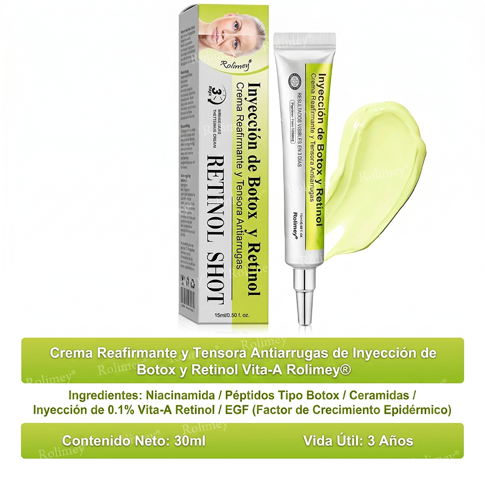 [⏰ ¡Último día! 40% de descuento] Rolimey® Botox & Vita-A Retinol Shot Crema Reafirmante y Lifting de Arrugas