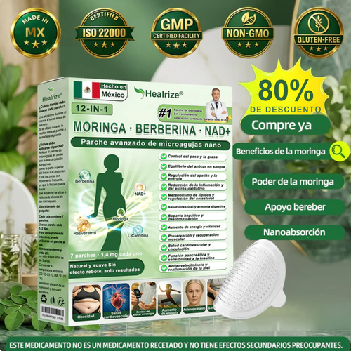 Tienda Oficial | 💚𝐻𝑒𝑎𝑙𝑟𝑖𝑧𝑒® 𝑴𝒐𝒓𝒊𝒏𝒈𝗮 · 𝐁𝐞𝐫𝐛𝐞𝐫𝐢𝐧𝐞 × 𝙉𝘼𝐃+ 𝟏2-en-1 𝗔𝗱𝘃𝗮𝗻𝗰𝗲𝗱 𝙉𝙖𝙣𝙤 𝙈𝙞𝙘𝙧𝙤𝙣𝙚𝙚𝐝𝐥𝐞 𝐏𝐚𝑡𝑐𝚑 🇲🇽 (Solo una vez al día, cambios visibles en 7 días) 👨‍⚕️ Para obesidad, piel flácida, diabetes, apnea del sueño, problemas articulares y más💝