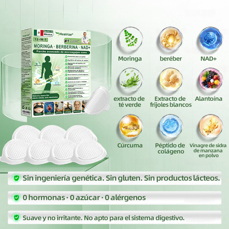 Tienda Oficial | 💚𝐻𝑒𝑎𝑙𝑟𝑖𝑧𝑒® 𝑴𝒐𝒓𝒊𝒏𝒈𝗮 · 𝐁𝐞𝐫𝐛𝐞𝐫𝐢𝐧𝐞 × 𝙉𝘼𝐃+ 𝟏2-en-1 𝗔𝗱𝘃𝗮𝗻𝗰𝗲𝗱 𝙉𝙖𝙣𝙤 𝙈𝙞𝙘𝙧𝙤𝙣𝙚𝙚𝐝𝐥𝐞 𝐏𝐚𝑡𝑐𝚑 🇲🇽 (Solo una vez al día, cambios visibles en 7 días) 👨‍⚕️ Para obesidad, piel flácida, diabetes, apnea del sueño, problemas articulares y más💝